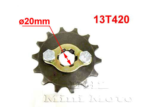 13T Sprocket #420, 20mm Shaft