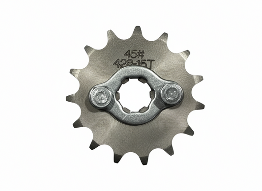 15T Front Sprocket, #428 Chain, 17mm Shaft
