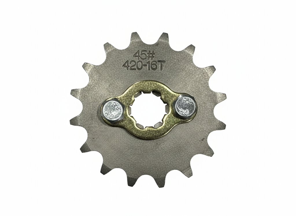 16T Front Sprocket, #420 Pitch Chain, 17mm Shaft