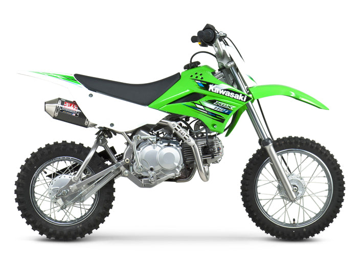 YOSHIMURA KAW KLX110/L 02-22/SUZ DR-Z110 03-05 RS-2 Stainless Full Exhaust with Carbon Fiber Muffler-DHZ MOTO