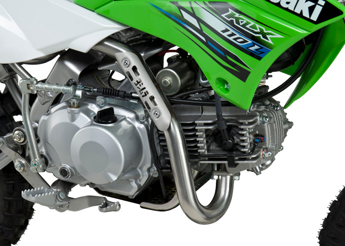 YOSHIMURA KAW KLX110/L 02-22/SUZ DR-Z110 03-05 RS-2 Stainless Full Exhaust with Carbon Fiber Muffler-DHZ MOTO
