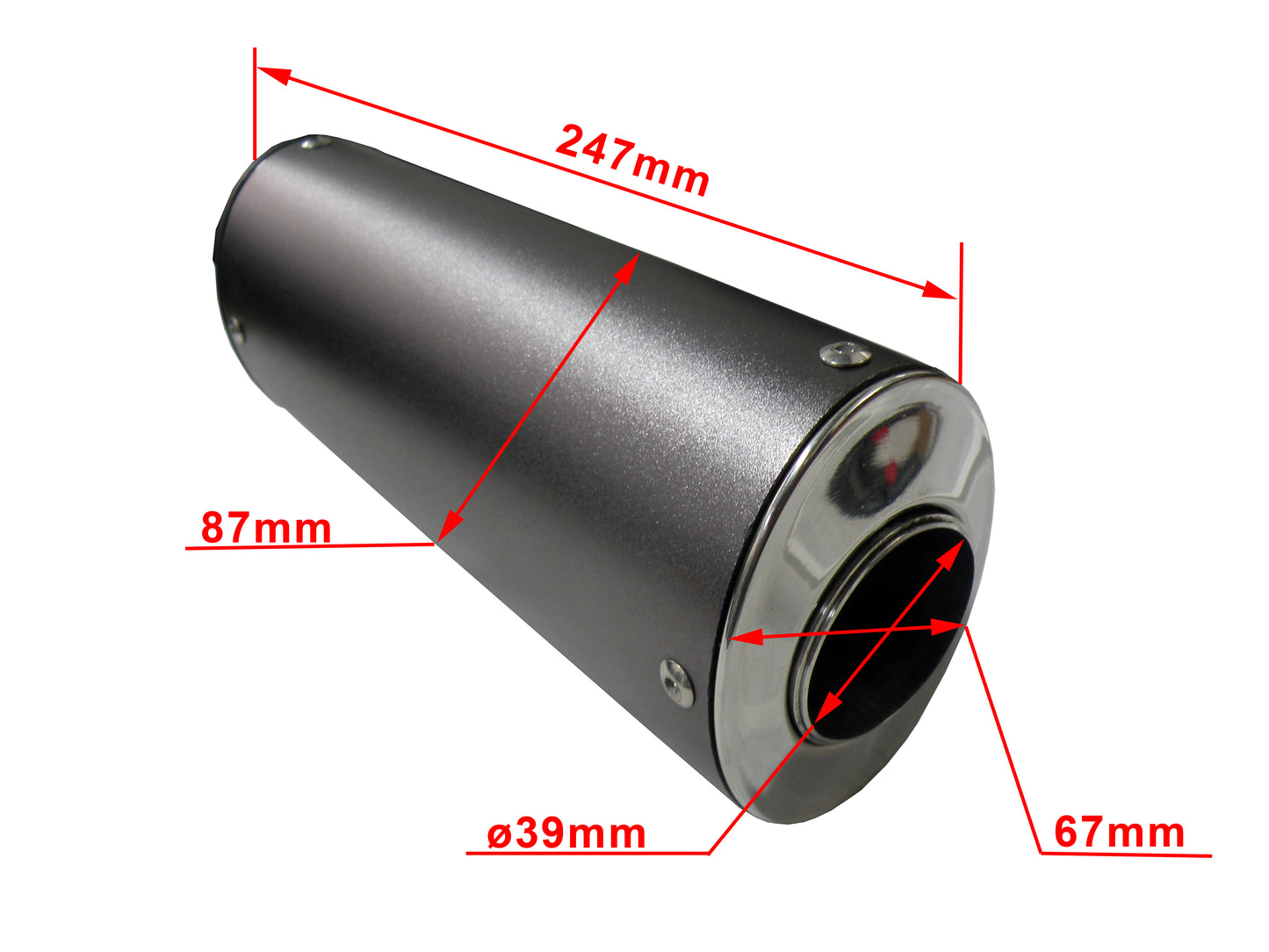 DHZ CNC Muffler, suit 39mm Exhaust Pipe