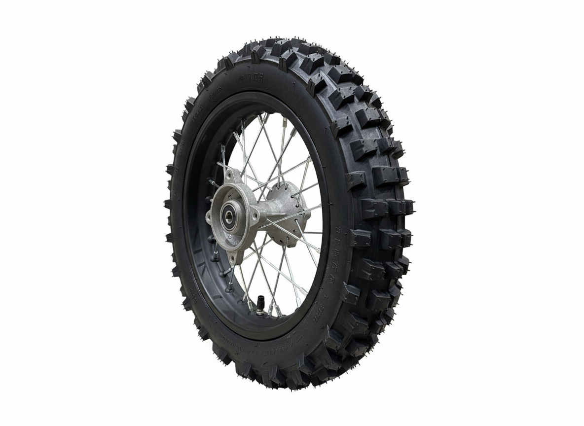 80/100-12 12“ Rear Complete Wheel, 12mm Axle, fit DHZ 2200E Electric Dirt Bike