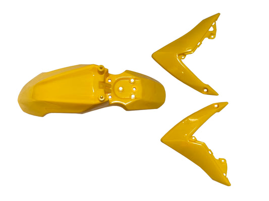 CRF110 Front Mudguard + 2 Side Fenders Plastic Kit (Yellow)
