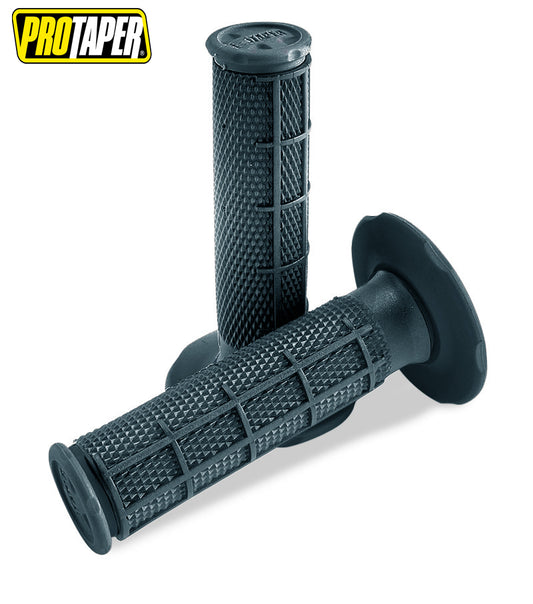 Pro Taper MX  Single Density Half Waffle Grips, Soft Compound (Dark Grey)