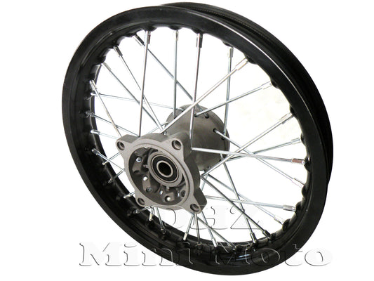 12" Front, 15mm Axle Hub, Black Alloy Rim