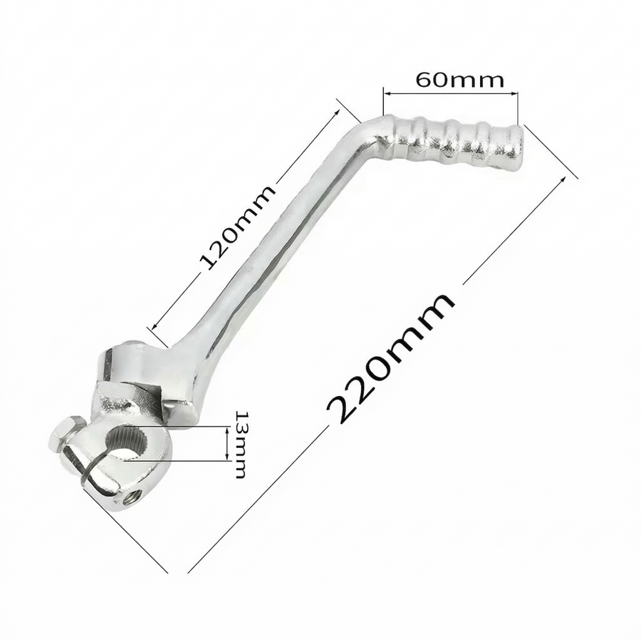 13mm Forged Kick Start Lever Silver