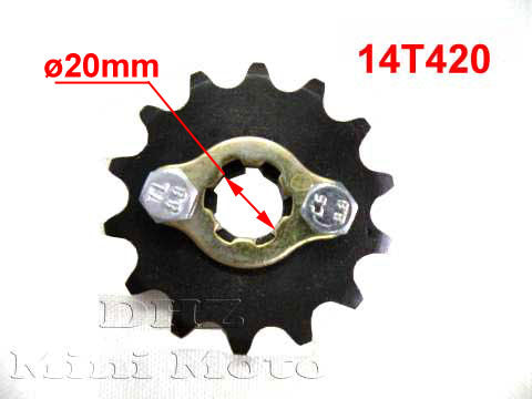 14T Sprocket #420,  20mm Shaft