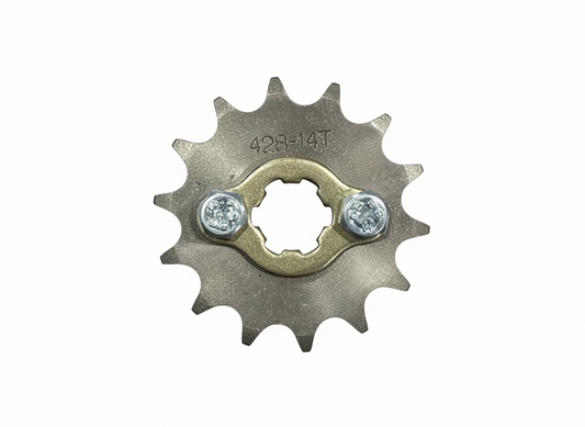 14T Front Sprocket, #428 Pitch Chain, 17mm Shaft