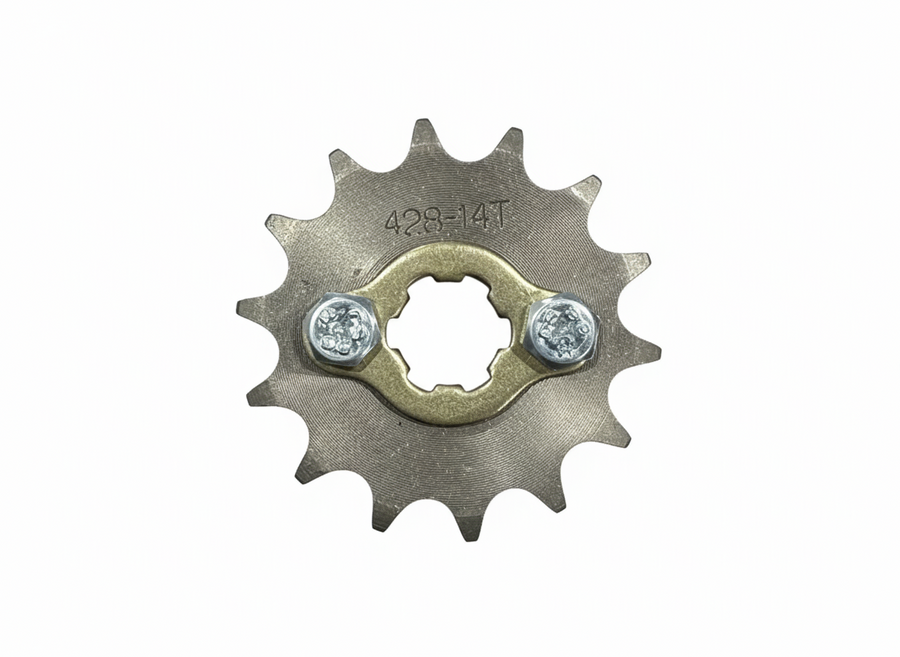 14T Front Sprocket, #428 Pitch Chain, 17mm Shaft