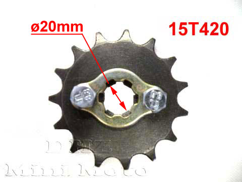 15T Sprocket #420,  20mm Shaft