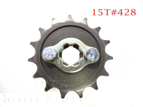 15T Sprocket #428, 17mm Shaft