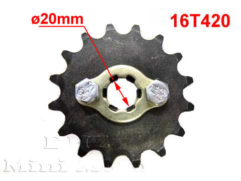 16T Sprocket #420,  20mm Shaft