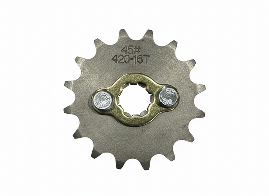 16T Front Sprocket, #420 Pitch Chain, 17mm Shaft