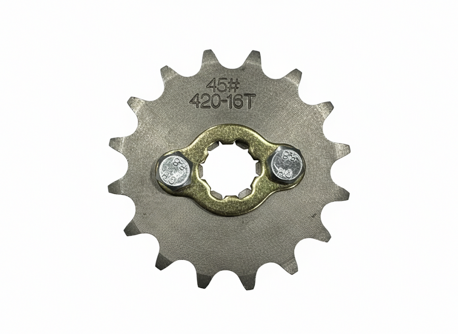 16T Front Sprocket, #420 Pitch Chain, 17mm Shaft