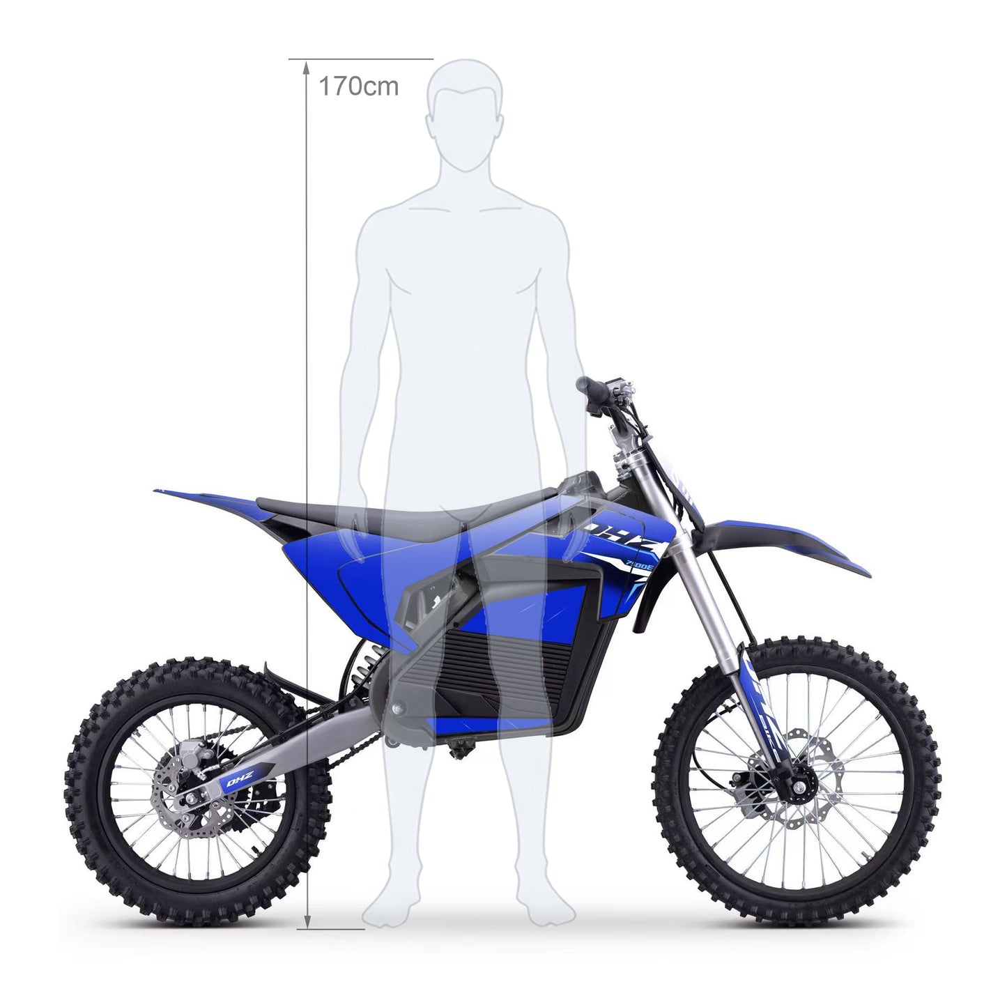 DHZ 7500E 7500W Electric Dirt Bike, 19" Front / 16" Rear, Off Road