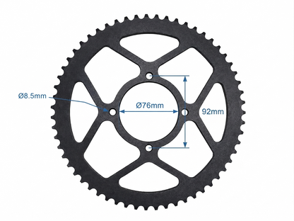 Black 60T 420 Rear Sprocket with measurement