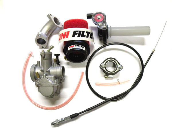 OKO PWK 30MM Flatslide Carburetor Kit, 1/8 Turn Joker Style Throttle, UniFilter, 140cc 150cc 160cc