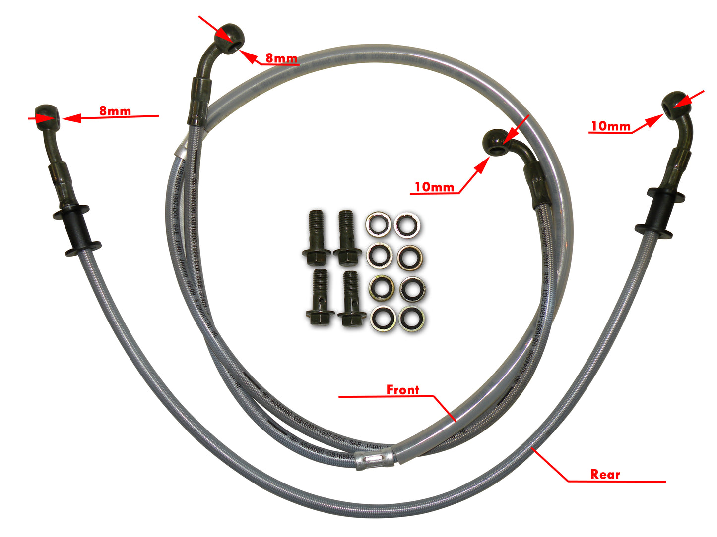 Front & Rear Braided Brake Cable, DPRO110/DPRO125/Outlaw140