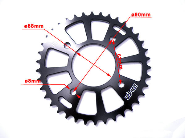 38T XJR50/CRF50/XR50 Black Billet Rear Sprocket #420 Chain Pitch