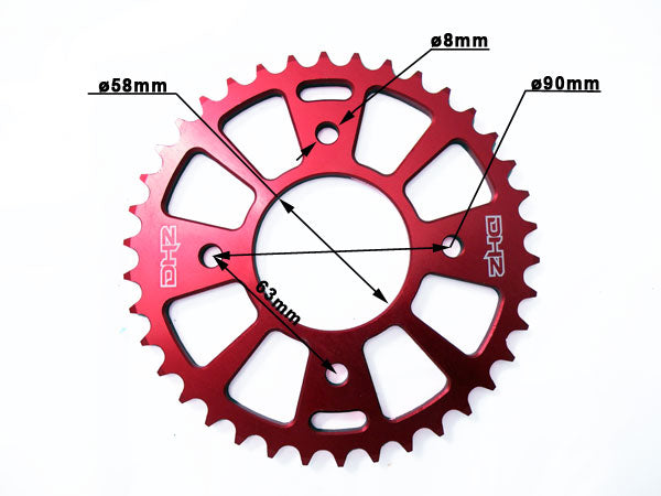 38T XJR50/CRF50/XR50 Red Billet Rear Sprocket #420 Chain Pitch