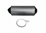 38mm Matt Grey Alloy Exhaust Muffler with Clamp