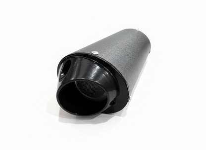 38mm Matt Grey Alloy Exhaust Muffler with Clamp