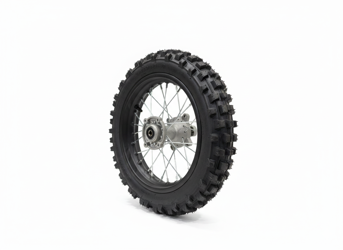 80/100-12 12“ Rear Complete Wheel, 12mm Axle, fit DHZ 2200E Electric Dirt Bike