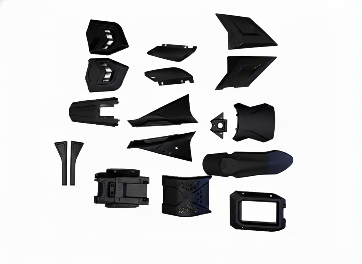 DHZ 6000 Evader Electric Dirt Bike Plastic Kit (Black)
