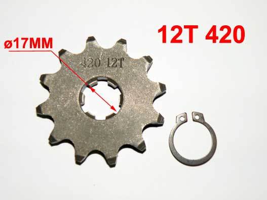 12T Sprocket #420,  17mm Shaft