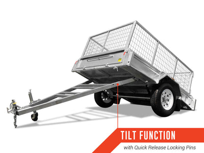 8 x 5 Galvanised Box Trailer Fully Welded 300mm with Side Cage