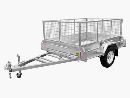 8 x 5 Galvanised Box Trailer Fully Welded 300mm with Side Cage