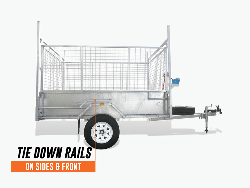 8 x 5 Heavy Duty Trailer 1400kg ATM High Sides Free Cage