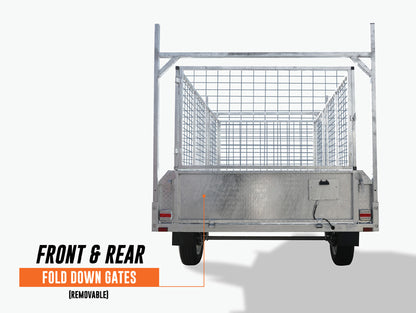 8 x 5 Heavy Duty Trailer 1400kg ATM High Sides Free Cage