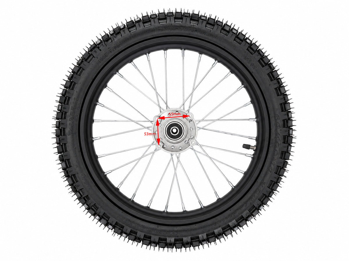 14" Front Complete Wheel, fit DHZ 2200E Electric Dirt Bike