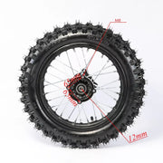 12" Rear Complete Wheel, Fit 15mm Axle
